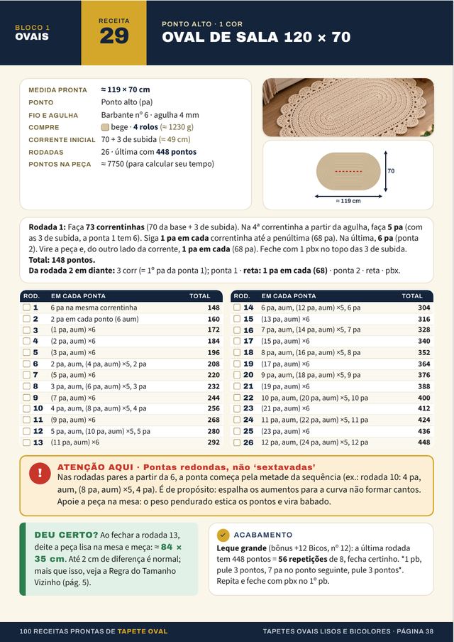 Página interna: Receita 29 · Oval de sala