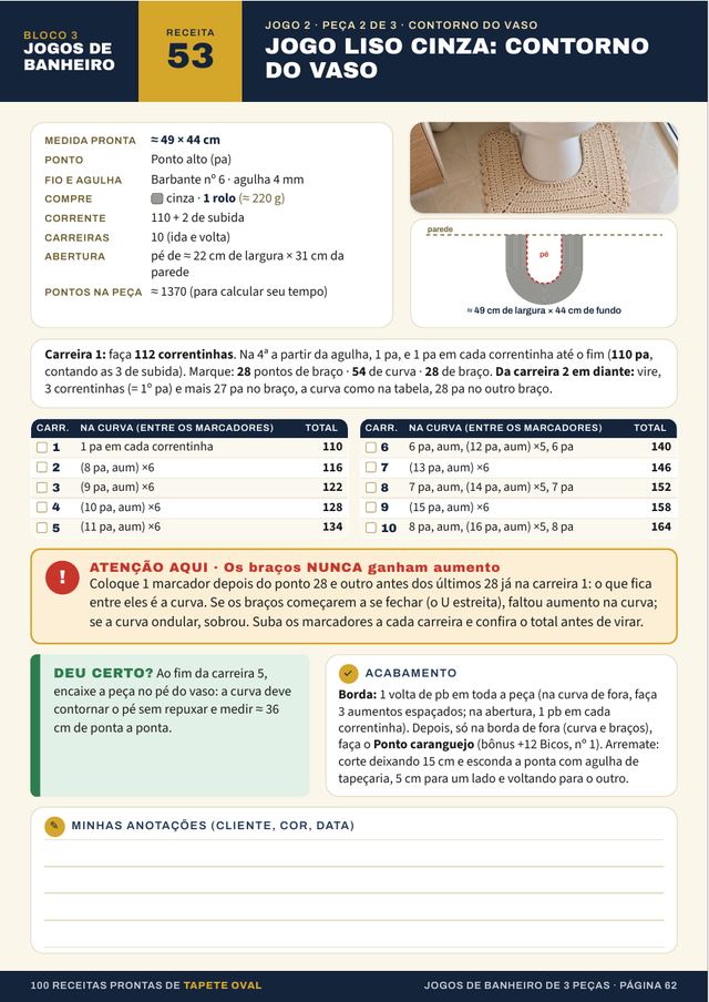 Página interna: Receita 53 · Contorno do vaso
