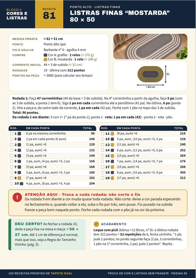 Página interna: Receita 81 · Listras finas
